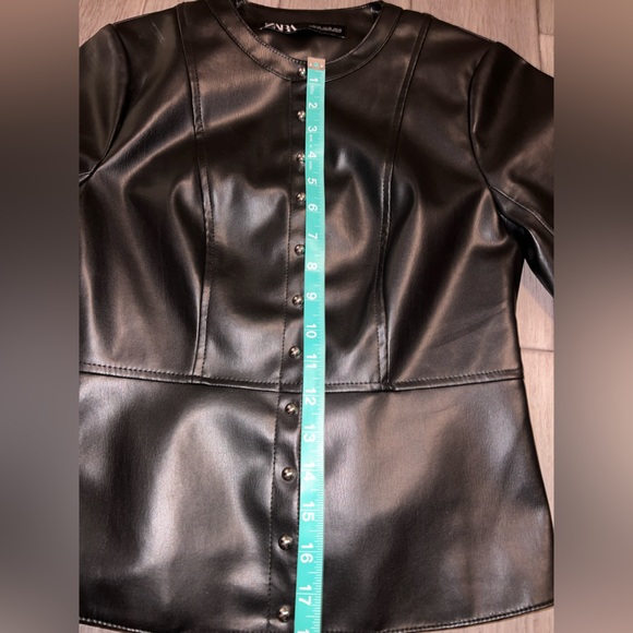Zara Faux/Vegan Leather Black Jacket, Silver Studs, Size XS, extra small - Picture 13 of 15